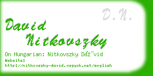 david nitkovszky business card